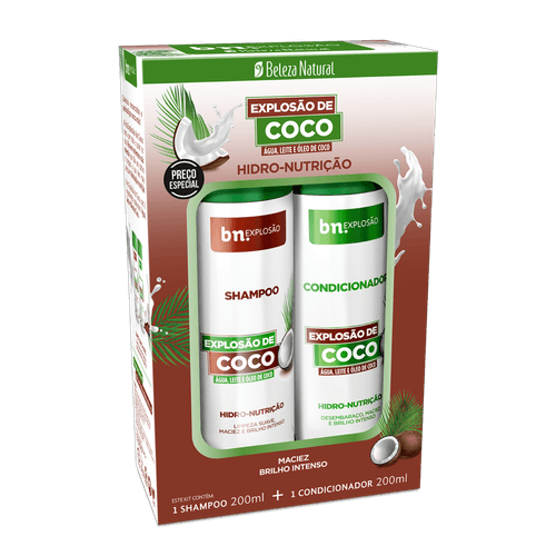 Kit Duo Shampoo 200ml + Condicionador 200ml Explosão de Coco | bn.Cachos